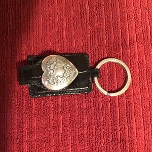 Brighton black leather with silver toned heart